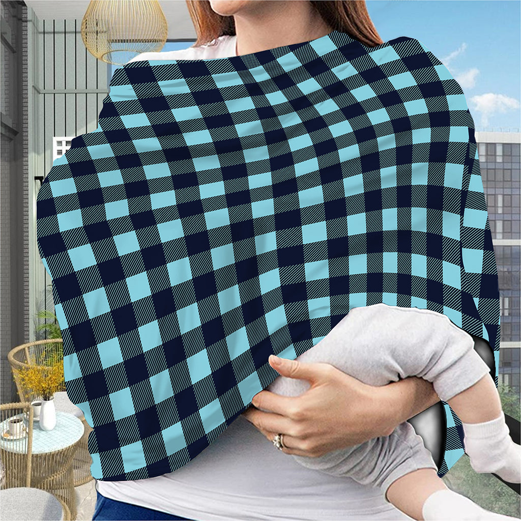 Blue Buffalo Check Pattern Print Baby Seat Cover