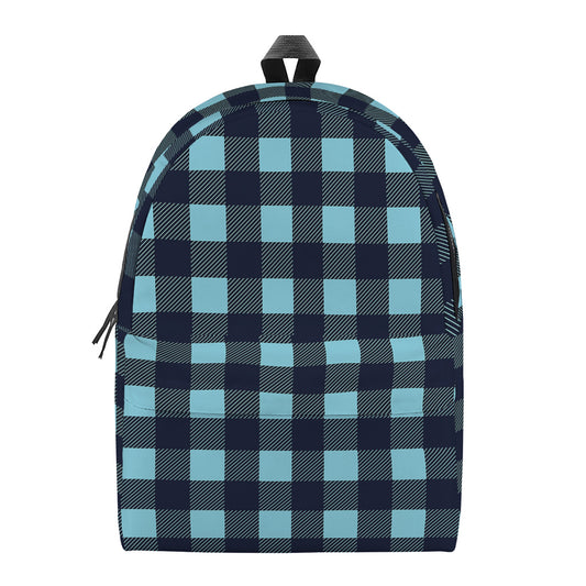 Blue Buffalo Check Pattern Print Backpack