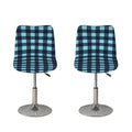 Blue Buffalo Check Pattern Print Bar Stool Covers