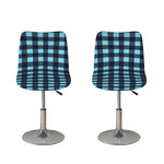Blue Buffalo Check Pattern Print Bar Stool Covers