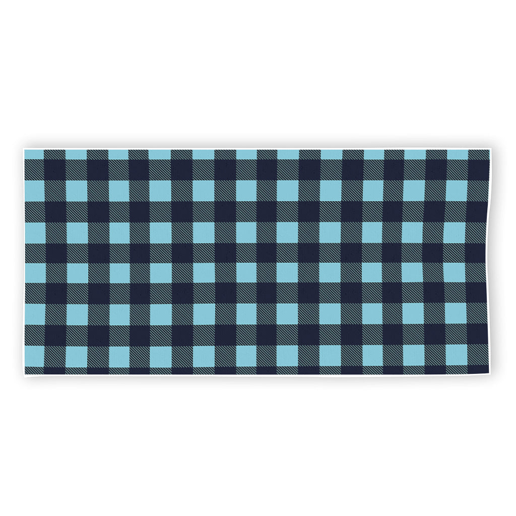 Blue Buffalo Check Pattern Print Beach Towel