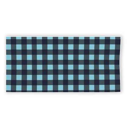 Blue Buffalo Check Pattern Print Beach Towel