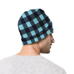 Blue Buffalo Check Pattern Print Beanie