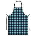 Blue Buffalo Check Pattern Print Bib Apron With Pocket