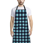 Blue Buffalo Check Pattern Print Bib Apron With Pocket
