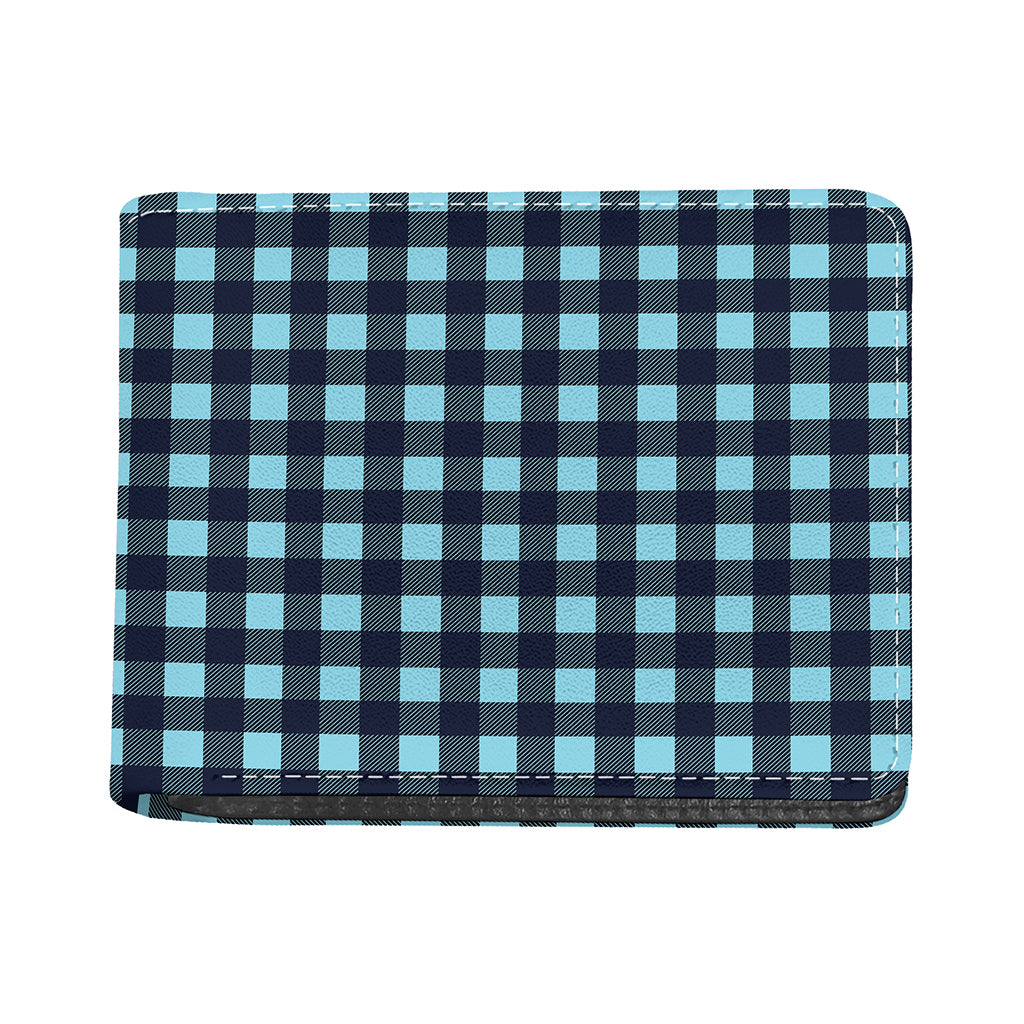 Blue Buffalo Check Pattern Print Bifold Wallet