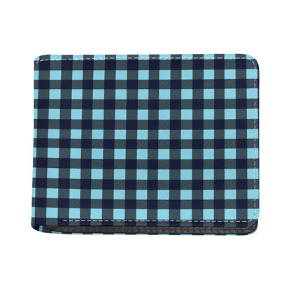 Blue Buffalo Check Pattern Print Bifold Wallet