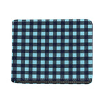 Blue Buffalo Check Pattern Print Bifold Wallet