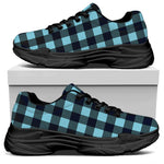 Blue Buffalo Check Pattern Print Black Chunky Shoes