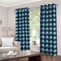 Blue Buffalo Check Pattern Print Dimout Grommet Curtains