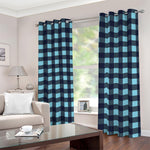 Blue Buffalo Check Pattern Print Blackout Grommet Curtains