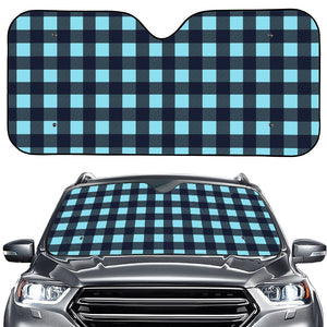 Blue Buffalo Check Pattern Print Car Windshield Sun Shade