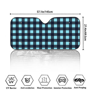 Blue Buffalo Check Pattern Print Car Windshield Sun Shade