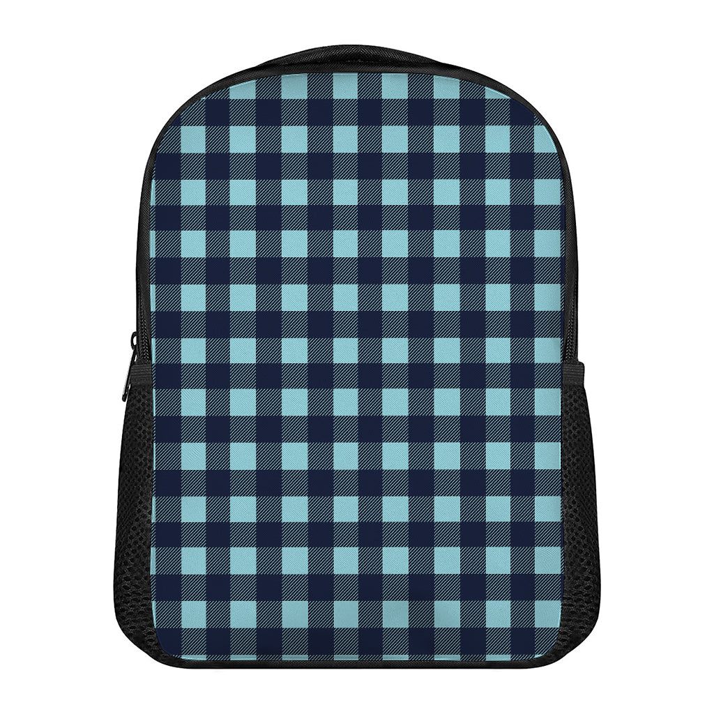Blue Buffalo Check Pattern Print Casual Backpack