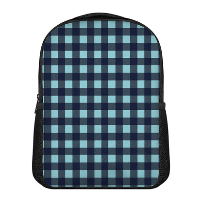 Blue Buffalo Check Pattern Print Casual Backpack