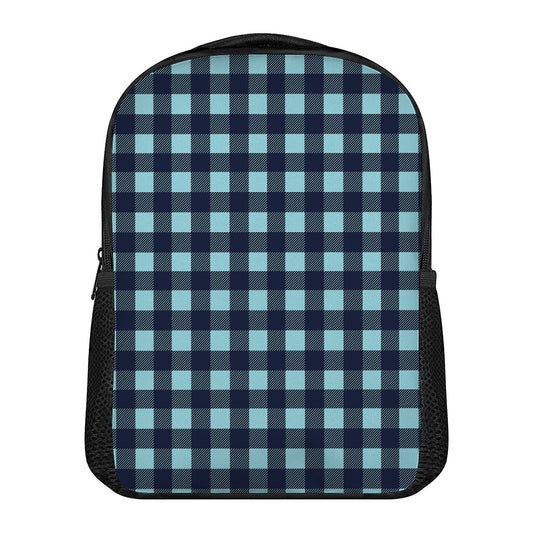 Blue Buffalo Check Pattern Print Casual Backpack