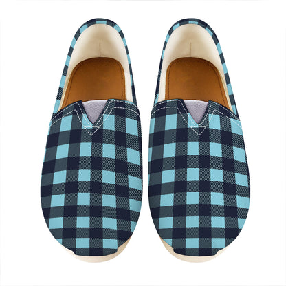 Blue Buffalo Check Pattern Print Casual Shoes