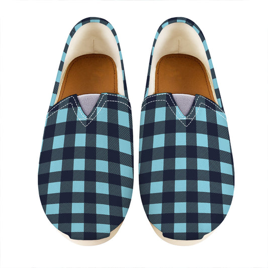 Blue Buffalo Check Pattern Print Casual Shoes