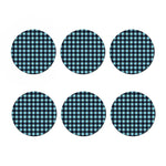 Blue Buffalo Check Pattern Print Coaster Set