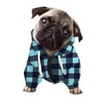 Blue Buffalo Check Pattern Print Dog Zip Up Hoodie