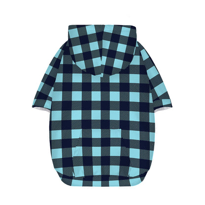 Blue Buffalo Check Pattern Print Dog Zip Up Hoodie