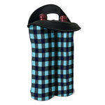 Blue Buffalo Check Pattern Print Double Neoprene Wine Tote
