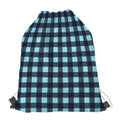 Blue Buffalo Check Pattern Print Drawstring Bag
