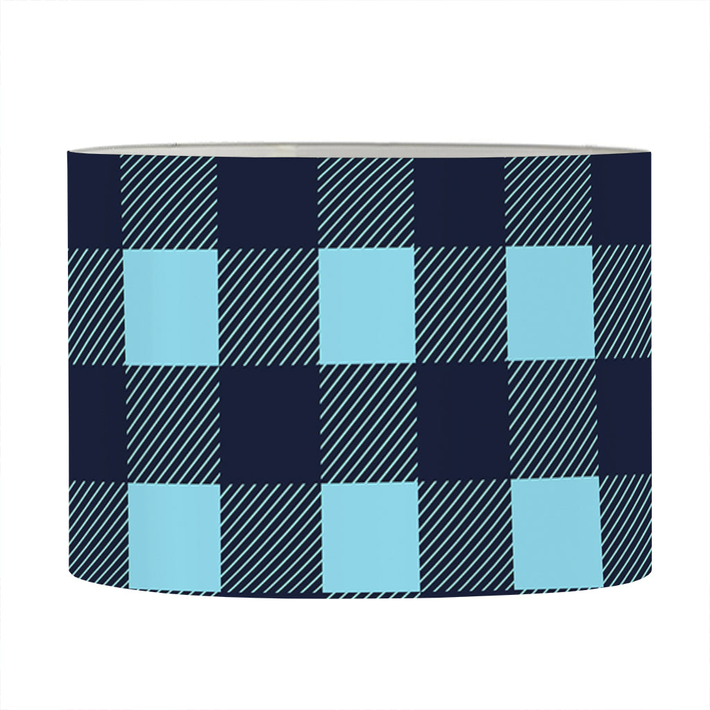 Blue Buffalo Check Pattern Print Drum Lamp Shade
