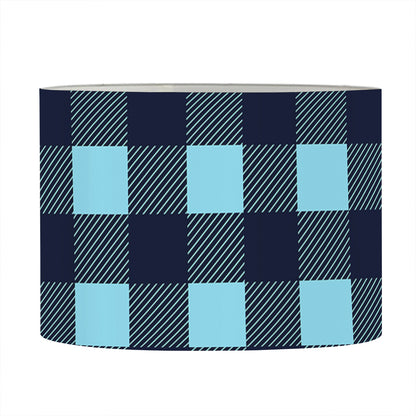 Blue Buffalo Check Pattern Print Drum Lamp Shade
