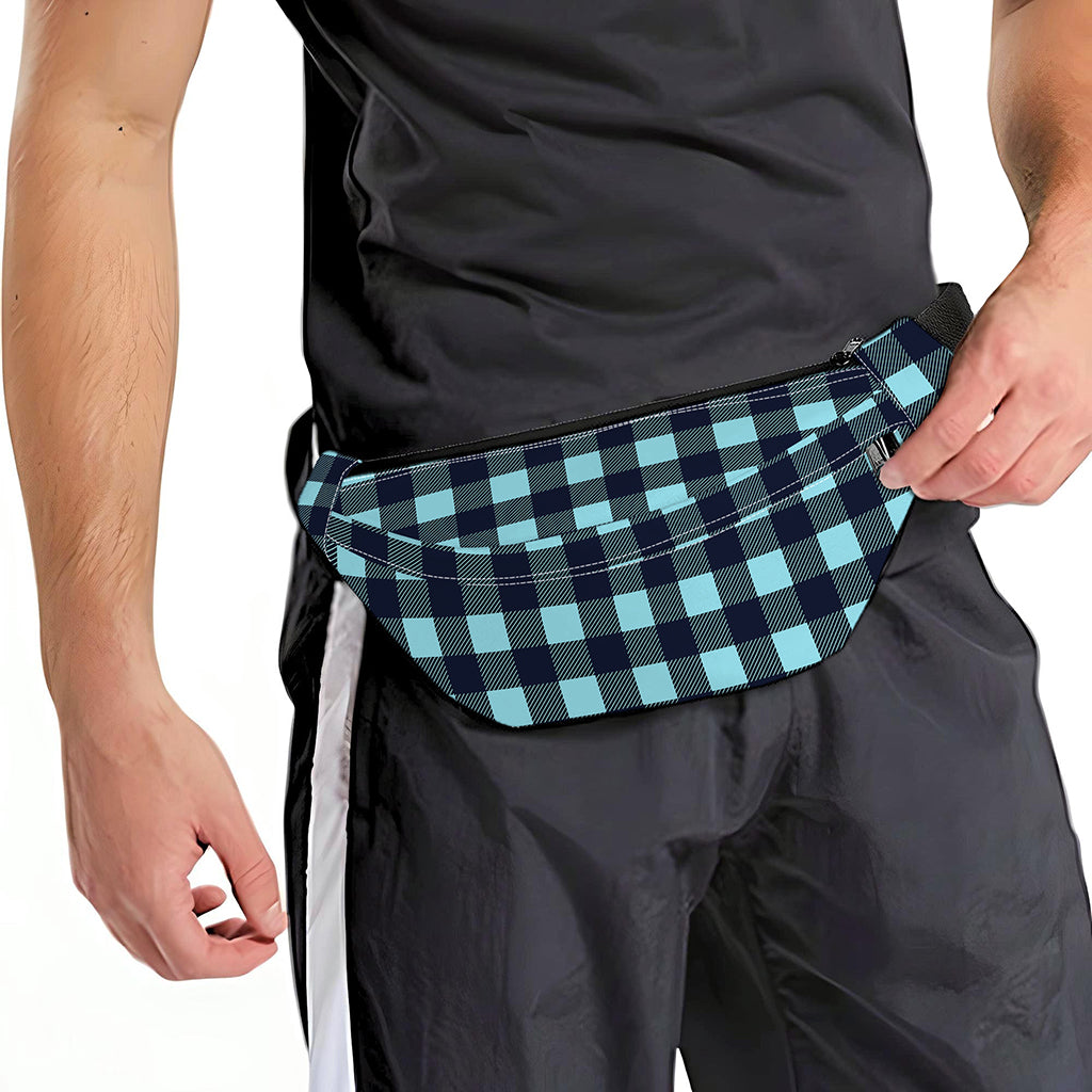 Blue Buffalo Check Pattern Print Fanny Pack