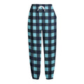 Blue Buffalo Check Pattern Print Fleece Lined Knit Pants