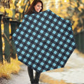 Blue Buffalo Check Pattern Print Foldable Umbrella