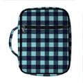 Blue Buffalo Check Pattern Print Front Pocket Bible Bag