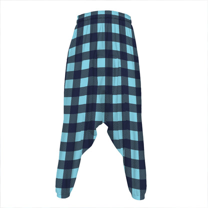 Blue Buffalo Check Pattern Print Hammer Pants