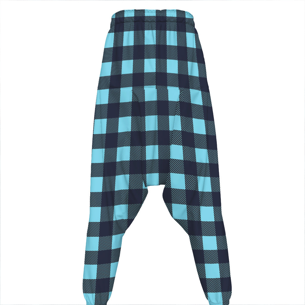 Blue Buffalo Check Pattern Print Hammer Pants