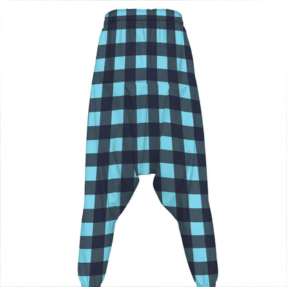 Blue Buffalo Check Pattern Print Hammer Pants