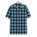 Blue Buffalo Check Pattern Print Hawaiian Shirt