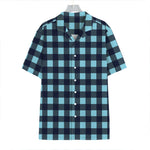 Blue Buffalo Check Pattern Print Hawaiian Shirt