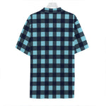 Blue Buffalo Check Pattern Print Hawaiian Shirt