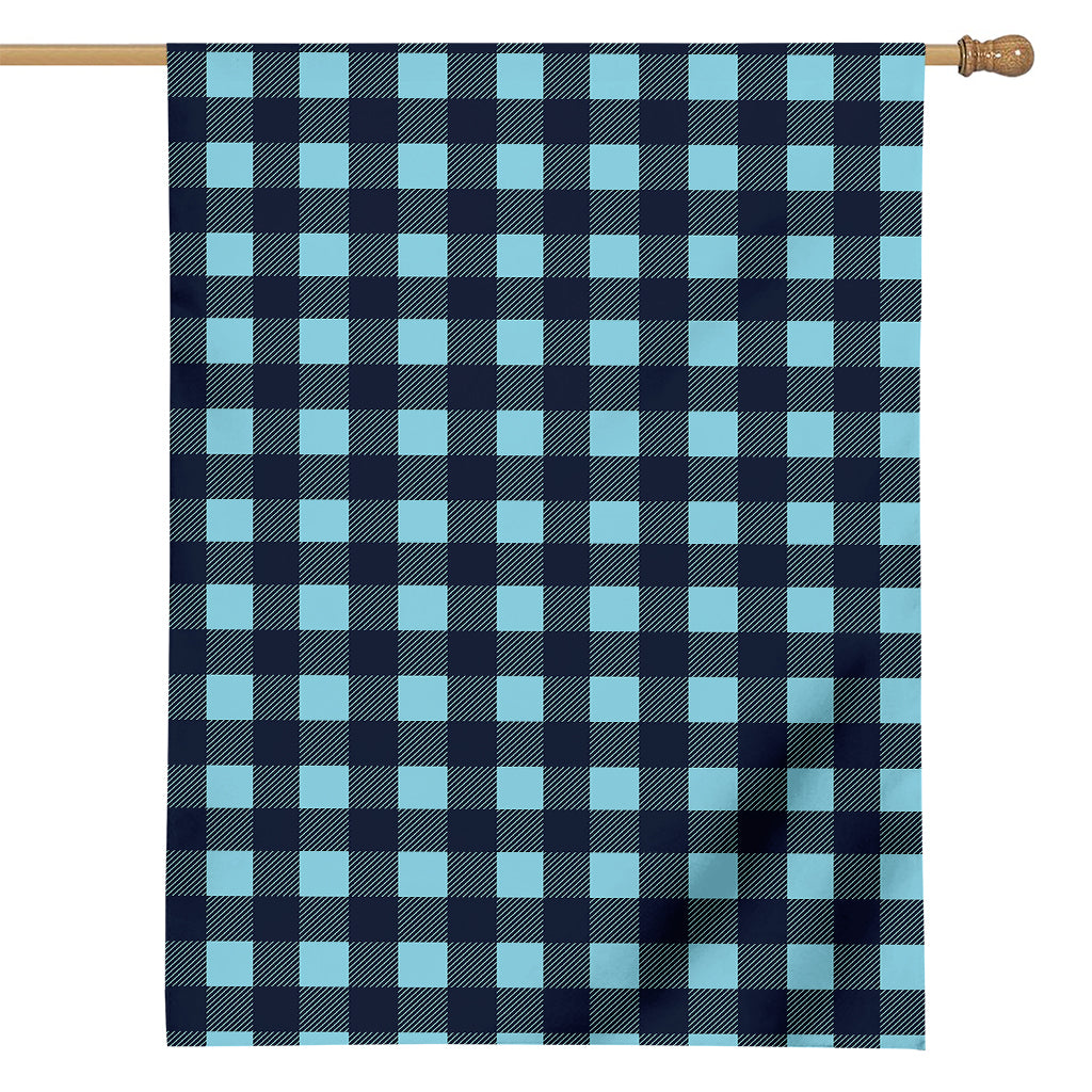 Blue Buffalo Check Pattern Print House Flag
