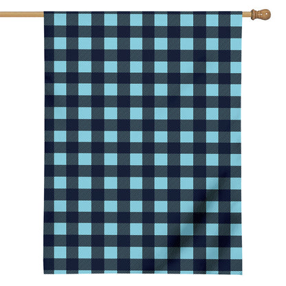 Blue Buffalo Check Pattern Print House Flag