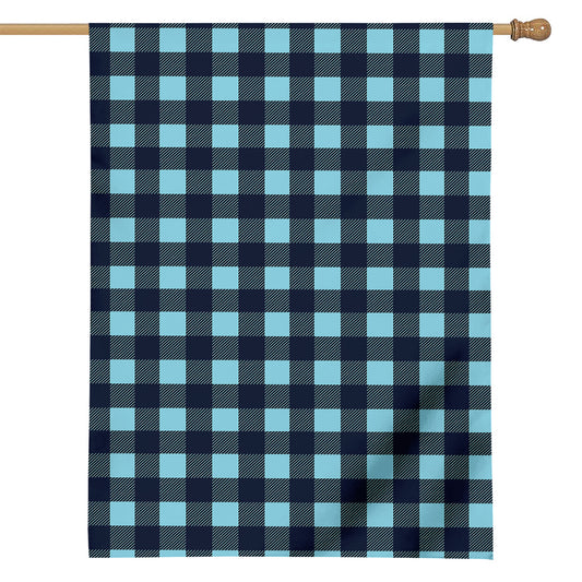 Blue Buffalo Check Pattern Print House Flag