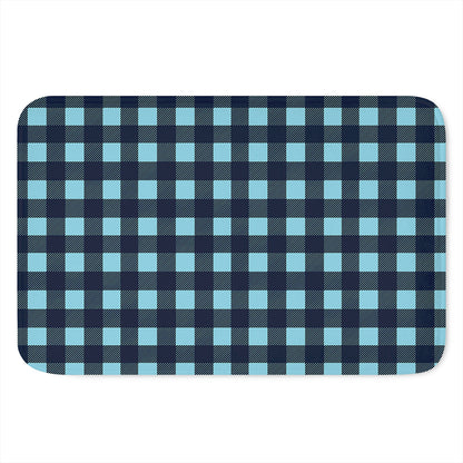 Blue Buffalo Check Pattern Print Indoor Door Mat