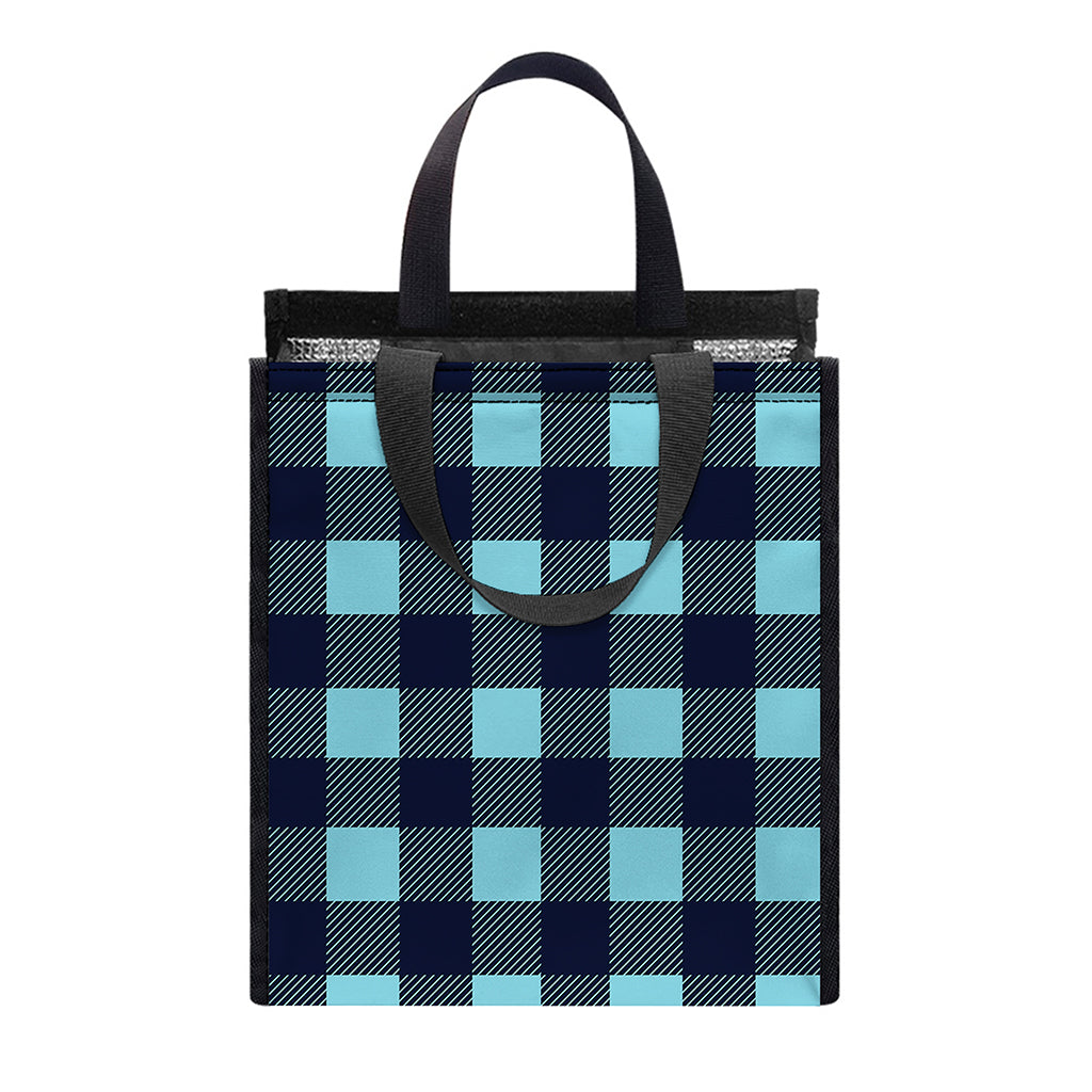 Blue Buffalo Check Pattern Print Insulated Lunch Tote