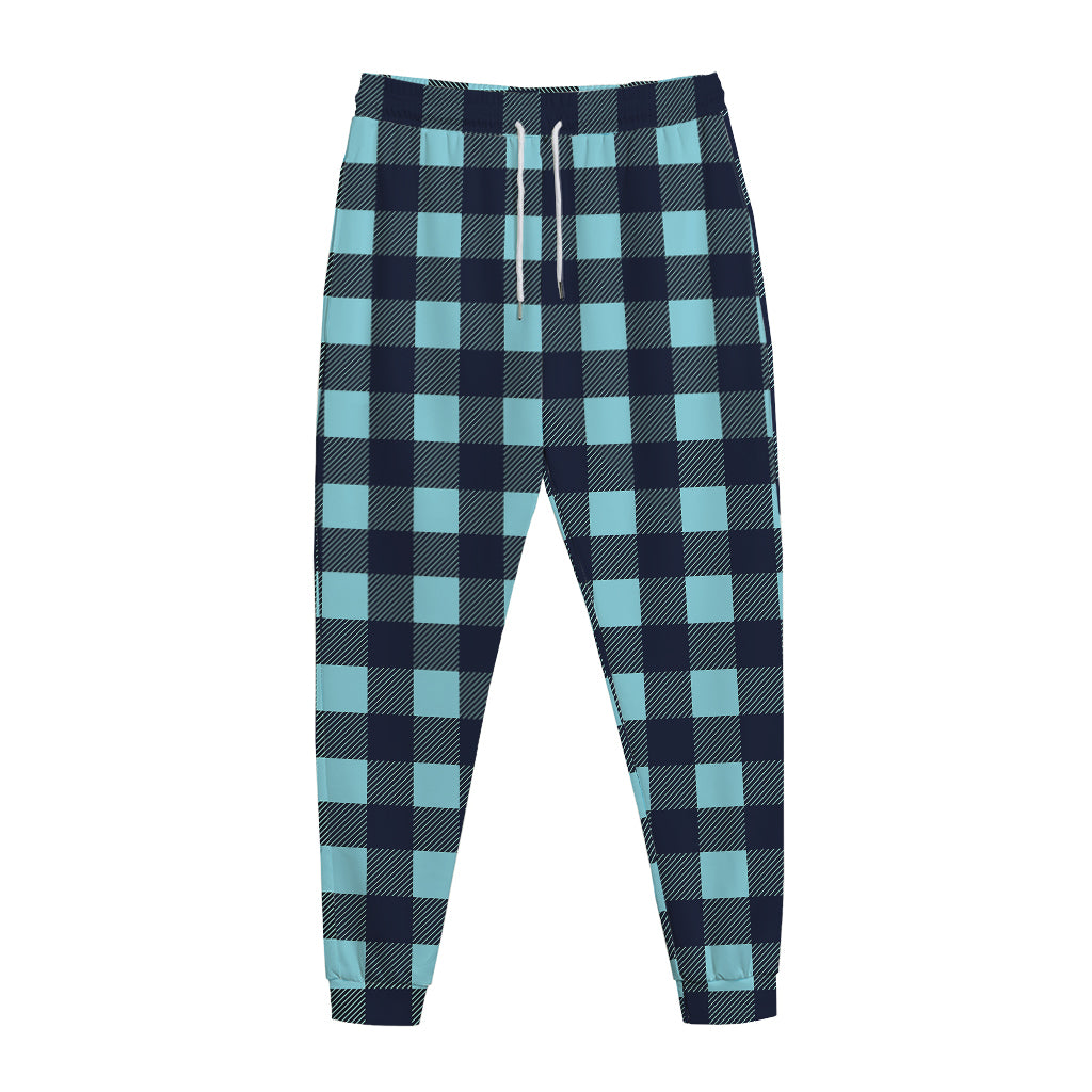 Blue Buffalo Check Pattern Print Jogger Pants