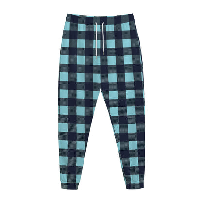 Blue Buffalo Check Pattern Print Jogger Pants
