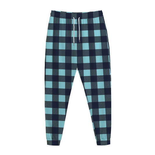 Blue Buffalo Check Pattern Print Jogger Pants