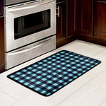 Blue Buffalo Check Pattern Print Kitchen Mat
