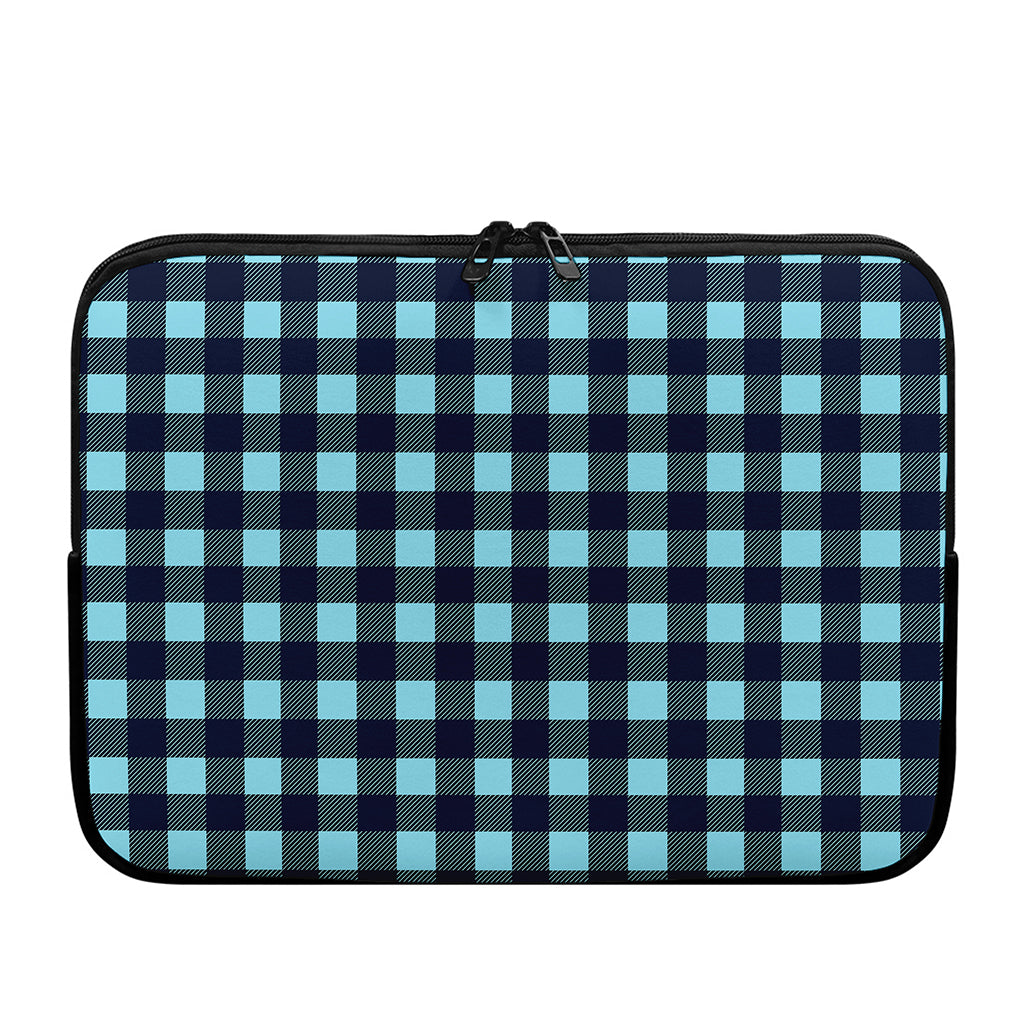 Blue Buffalo Check Pattern Print Laptop Sleeve