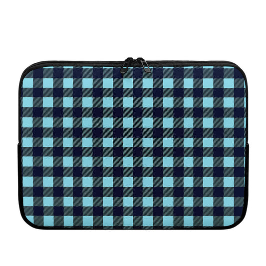 Blue Buffalo Check Pattern Print Laptop Sleeve